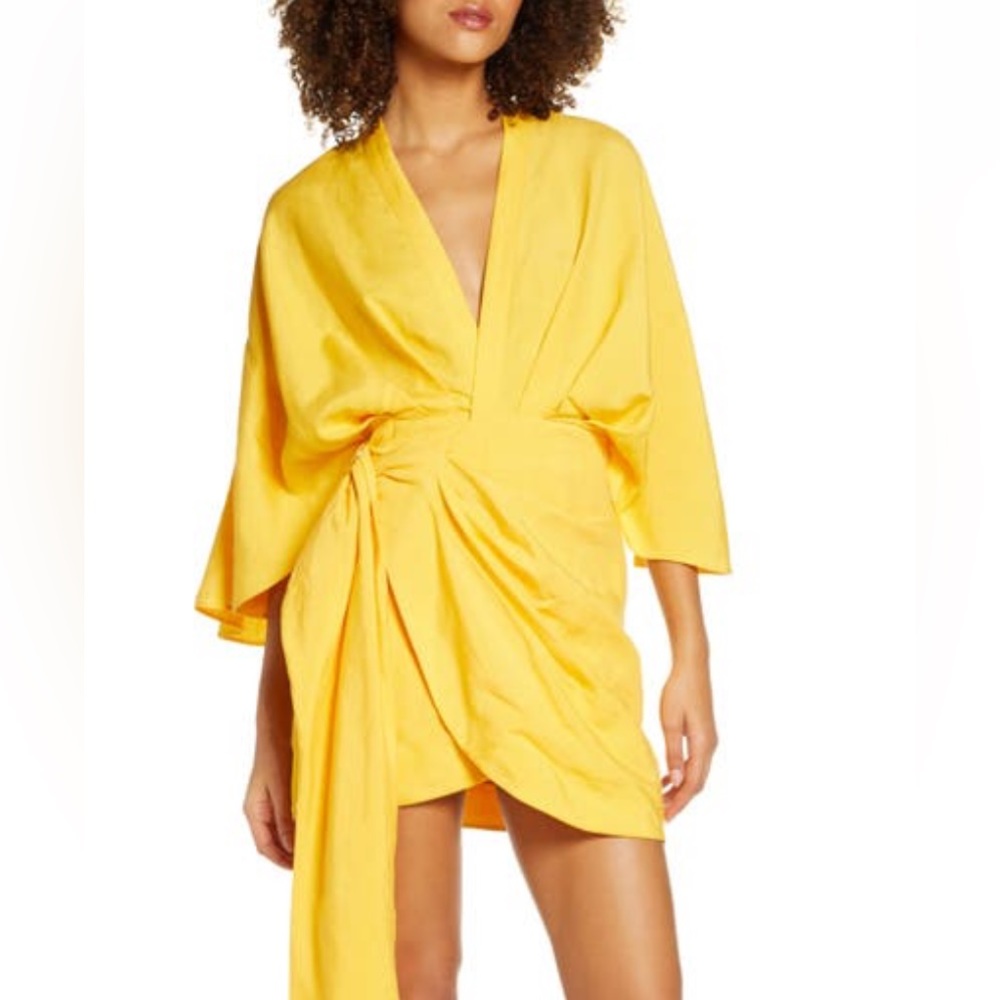 Sunshine Wrap Mini Dress with Deep V-Neck